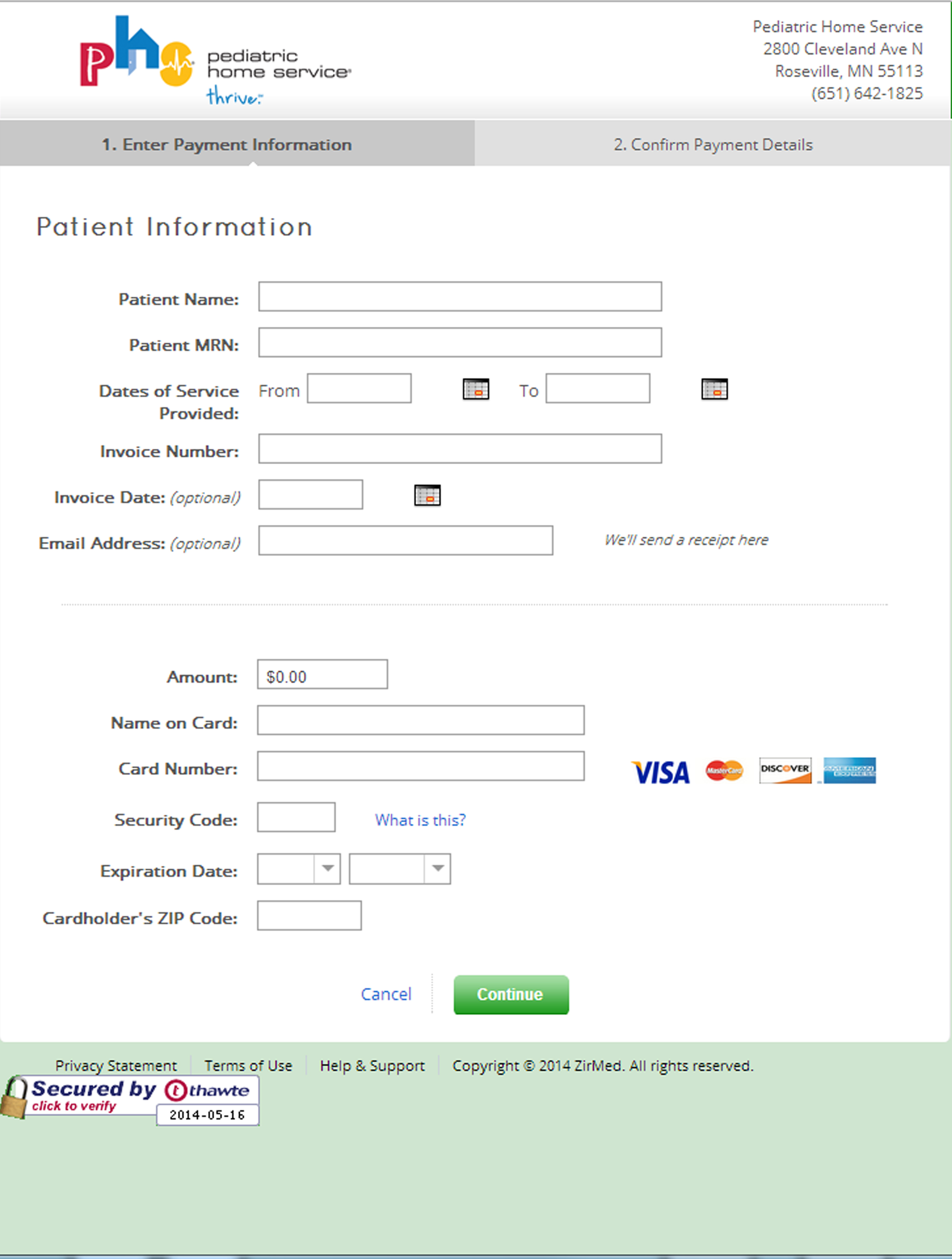 bill pay page