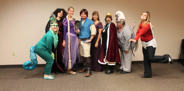 The PHS infusion team sporting their best Rapunzel costumes last Halloween.