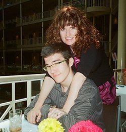 Ryan with his mom at Susan Wingert's retirement party