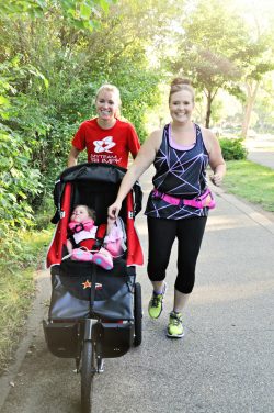 Tracy runs with Charlotte and an athlete from myTEAM TRIUMPH