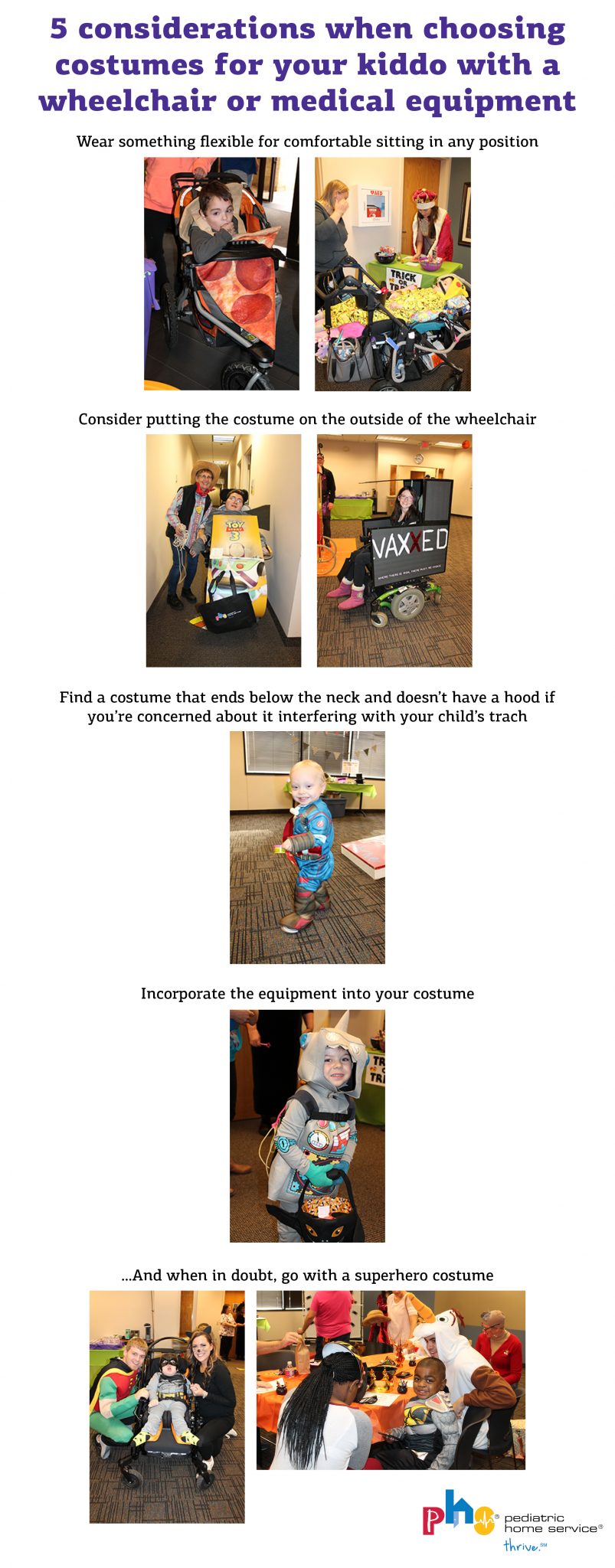 Wheelchair and medical equipment friendly costumes for kids