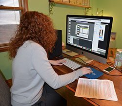 Brie works to build an online course