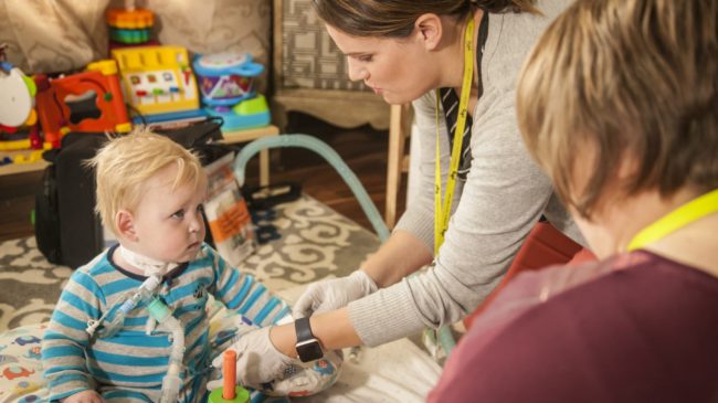 Leo receives care at home from his infusion nurse and respiratory therapist