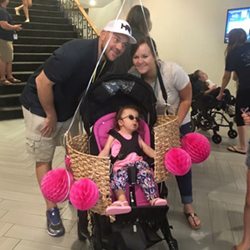 Addyson creates a hot air balloon costume with her wheelchair