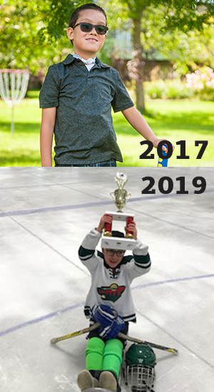 Garrett in 2017 and Garrett in 2019